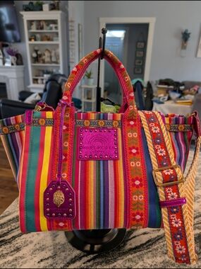 Kurt Geiger Southbank Medium Shopper Multicolor Striped Tote Bag